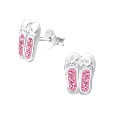 Amanto Kids Oorbellen Chelsea Pink - 925 Zilver E-Coating - Ballet - 9x7mm