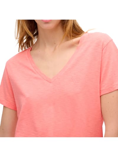 Superdry Ruimvallend Geborduurd T-shirt met V-hals Cream Grootte: 38