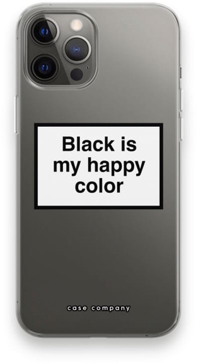 Case Company® - Hoesje geschikt voor iPhone 12 Pro Max hoesje - Black is my happy color - Soft Cover Telefoonhoesje - Bescherming aan alle Kanten en Schermrand