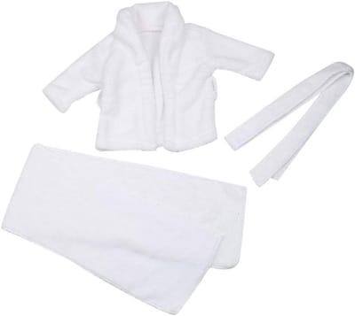 Witte Baby Badjas met Kap en Handdoek voor Newborn Fotografie - Perfecte Kostuums voor 3-6 Maanden Oude Baby's