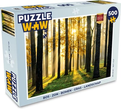 Puzzel Bos - Zon - Bomen - Gras - Landschap - Natuur - Legpuzzel - Puzzel 1000 stukjes volwassenen
