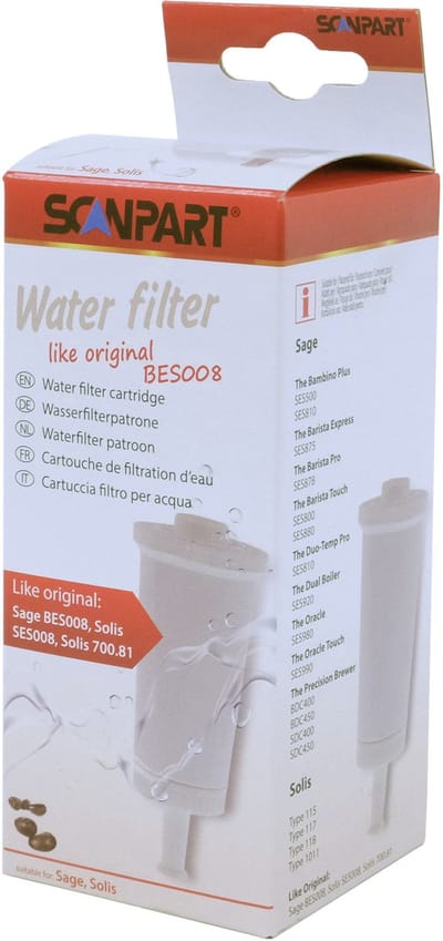 Scanpart waterfilter voor koffiemachine - Geschikt voor Sage en Solis - Alternatief voor Sage BES008 en Solis 700.81 - 1 stuk