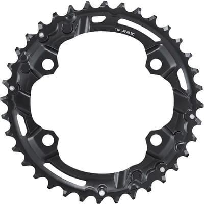 Shimano Deore FC-M5100-2 Kettingblad 36T – 2x11-speed – 96 mm BCD – 4-Gats – Voor FC-M5100-2 / FC-M5100-B2 MTB Crankstel – Staal – Zwart