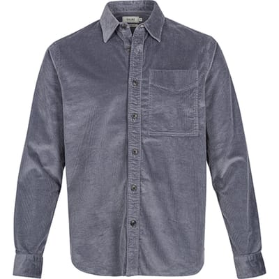 Shiwi Men Corduroy Shirt Dave Dark Sky Grey Maat: S | Casual Overhemden Outlet | Heren | Grijs