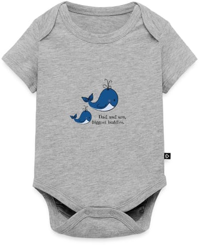 Lieve Walvis Vader En Zoon Baby Rompertje Met Korte Mouwen