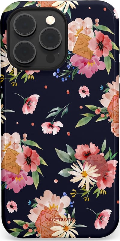 Casetastic Hoesje Geschikt voor Apple iPhone 15 Pro Max Magsafe - Stijlvolle Beschermende Duo-layer Case - Bloemenkracht met D20