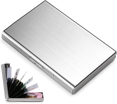 Creditcardhouder - Kaarthouder portemonnee - Kaarten organiseren - RFID-bescherming - 10 x 7 x 1.5 cm - Zilver