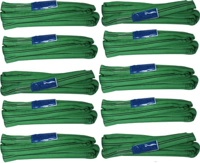 10er Set Rundschlinge 2000 kg 2to grün 4 m Umfang Hebeband Hebeschlinge Hebegurt