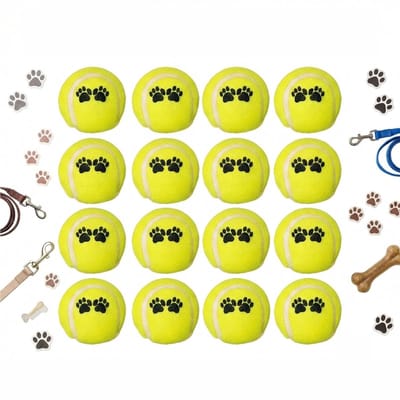 Dailygoods- Tennisballen 12 stuks - Mini-tennisballen voor kleine honden - Interactief hondenspeelgoed - Training en spel - Duurzaam rubber - Geschikt voor binnen en buiten