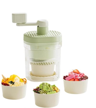 Handmatige IJsmachine - Crushed Ice Maker - Desserts Maken - Zwengel Bediening - 470 g - Zilver