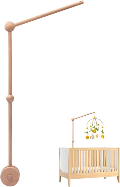 Mobiele babywieghouder - houten houder voor mobiel - ophangen babybedbevestiging - kinderdagverblijf decoratie - bedbelhouder