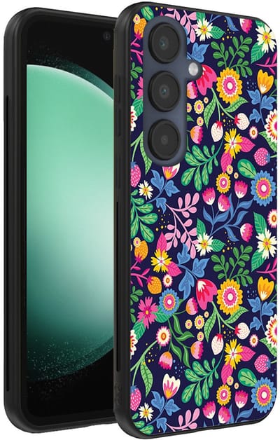 Smartphonica Telefoonhoesje Geschikt voor Samsung Galaxy S23 FE met bloemen opdruk - TPU backcover case flower design geschikt voor Samsung Galaxy S23 FE