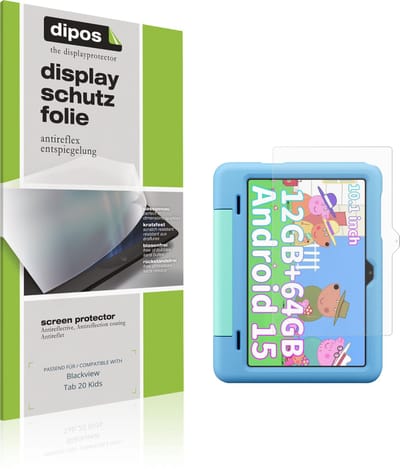 dipos – 2x Matte Beschermfolie geschikt voor Blackview Tab 20 Kids | Krasbestendige & antireflecterende Screenprotector Ultra-Thin