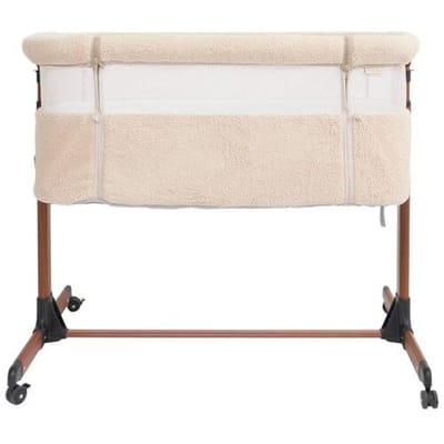 Prénatal Teddy Co-sleeper Bella - Babykamer - met wieltjes - 6 verschillende standen - Zand bruin - 53x90x77 cm