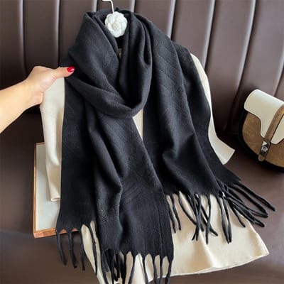 Écharpe d'hiver pour femmes Longue Chaude Écharpes en cachemire Hijab Solide Châle Enveloppant pour Dame Pashmina Bandana Foulards de Tête Écharpe