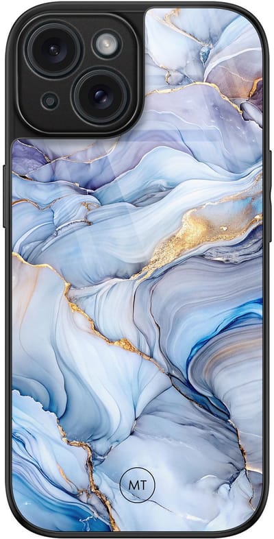 Hoesje geschikt voor iPhone 15 - Lavender dream - Luxe Hard Case - Marmer - Paars - Mooie Telefoonhoesjes