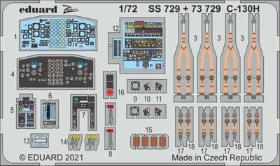 Eduard Modelbouwdecoratie - SS729 Accessoires for C-130H - Photo-etch