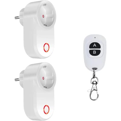Prise Intelligente Sans Fil 433Mhz Télécommande Socket EU FR Étanche Télécommande 15A 110V 220V Prise RF pour Appareils Ménagers Lampe ON OFF de bureau vert