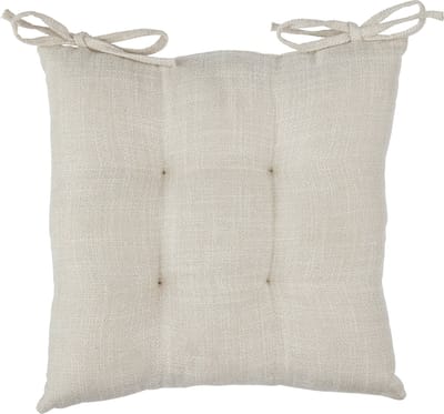Atmosphera Stoelkussen Clem 38x38cm - Met 2 lintjes - 100% polyester - Beige Linnen
