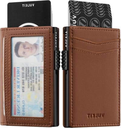 Slimme RFID-blockerende creditcardhouder voor mannen - Automatische pop-up visitekaartjeshouder met magnetische sluiting voor kaarten en briefgeld