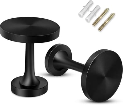 SnelShoppen - Gordijn Holdbacks Zwarte Tiebacks Haken Gordijnhouders voor Muur, Medaillon Gordijn Pull Backs Wandmontage 2 Pack - Perfect voor Woonkam