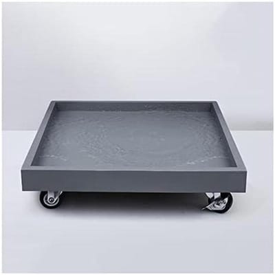 Plantenwagen Vierkant - Verrijdbare Onderzetter - Planten Verplaatsen - 360 Graden Wielen - 40 cm - Grijs