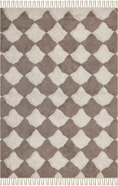 SINOP - Laagpolig vloerkleed - Bruin - 160 x 230 cm - Katoen