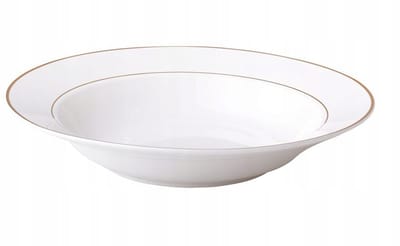 Ambition Aura Gold - Diepe Porseleinen Bord - 23 cm - Witte met Gouden Accenten