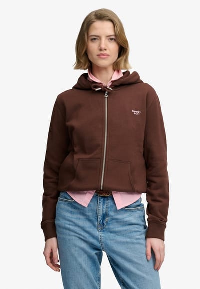 Superdry - Signature Geborduurde Zip Hoodie - Dames - Hoodies
