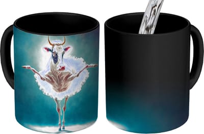 Magische Mok - Foto op Warmte Mokken - Koffiemok - Koe - Rok - Ballet - Dieren - Portret - Kids - Magic Mok - Beker - 350 ML - Theemok