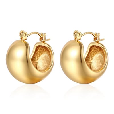 Marama - Oorbellen Meave Goud - gold plated - stainless steel - half ronde hoop - nikkelvrij - cadeau - damesoorbellen - cadeau dames
