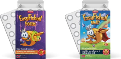 EasyFishoil Kinder Vitamines Omega‑3 Voordeelpakket – Focus + Multi Grow – Visolie Gummies met Choline, Foliumzuur, B‑vitaminen & Mineralen – Voor Concentratie, Groei & Balans