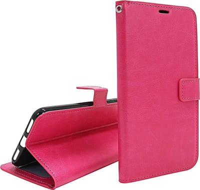 LuxeBass Hoesje geschikt voor Motorola Moto One Hyper hoesje book case roze gsm hoesje - telefoonhoes - telefoonhoesjes