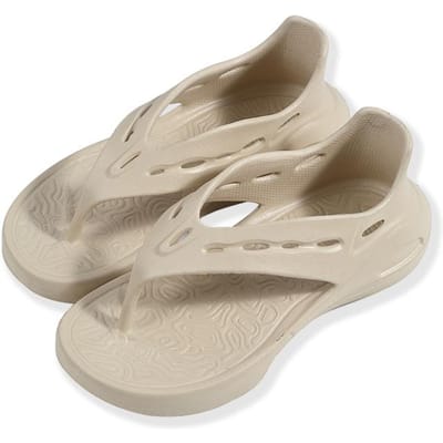 Dames Sportsandalen Zomer Platte Slippers Comfortabele Casual Instappers Lichtgewicht Platform Hol Design Slippers 38-39 kaki