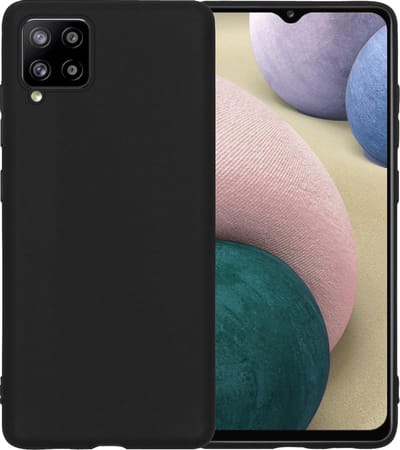Hoesje - Geschikt voor Samsung Galaxy A12 - Sterk & Shockproof - Siliconen Case - Hoes Cover - Telefoonhoes - Zwart
