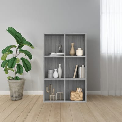 vidaXL - Boekenkast/dressoir - 66x30x98 - cm - bewerkt - hout - grijs - sonoma - eiken