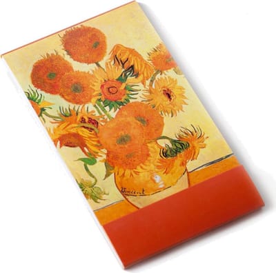 Notitieboekje A7, flip over met ruitjes, Zonnebloemen, Van Gogh