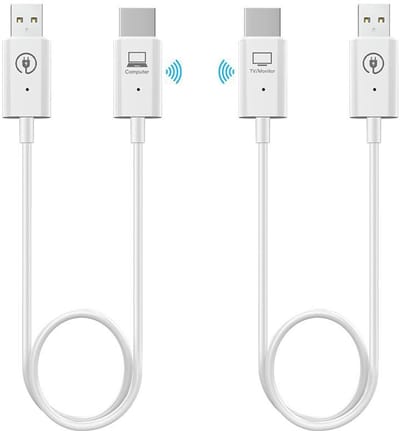 Draadloze HDMI Zender en Ontvanger Set - 1080P/60fps - 50 meter bereik - voor Laptop, PC en Projector - wit