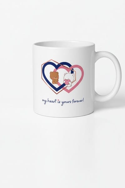 Romantische Liefdes Mok met Beren & Harten - My Heart is Yours Forever!