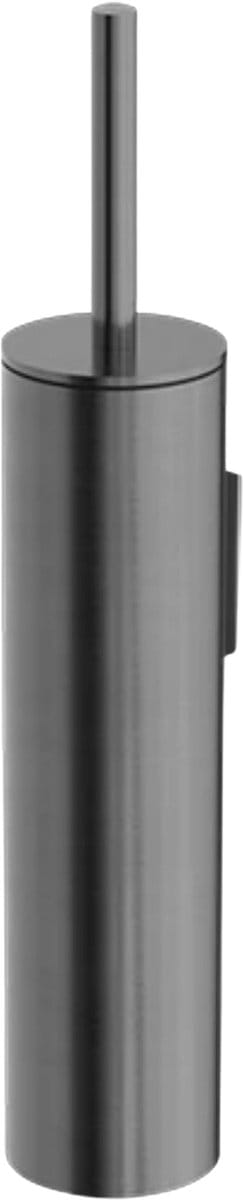 Owen & Finch RVS Toiletborstel met Wandhouder – Geborsteld Gun Metal PVD – Luxe Zwarte Borstel