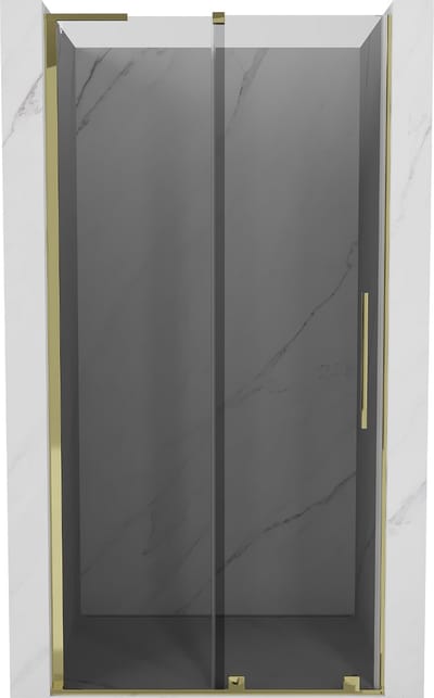 Mexen Velar L schuifdouchedeur 90 , grafiet, goud - 871-090-003-41-50
