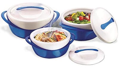 Set van 3 Ovenschalen - Geïsoleerde Serveerschaal met Deksel voor Soepen en Salades - Ideaal voor Diner en Feest