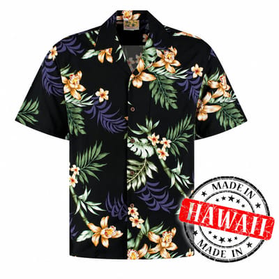 Hawaii Blouse Mannen - Shirt - Hemd - 100% Viscose - Overhemd Heren Korte Mouw - Made in Hawaii "Kona Sunset" Maat S