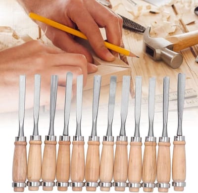 Houtbeitel Set - Graveergereedschap - Houtbewerking Modelleren - Snelstaal Materiaal - 12 Stuks - Niet gespecificeerd