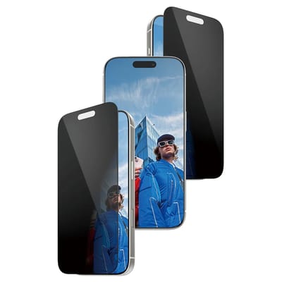 PanzerGlass Screenprotector geschikt voor Apple iPhone 17 Pro Glazen | PanzerGlass FastFit Screenprotector Privacy - Case Friendly - Zwart