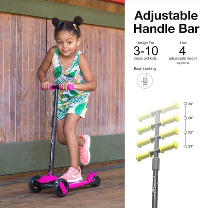 Kickscooter voor Kinderen met Verstelbare Hoogte en LED Wielen - Voor Peuters en Kinderen van 2 tot 5 Jaar (Blauw)