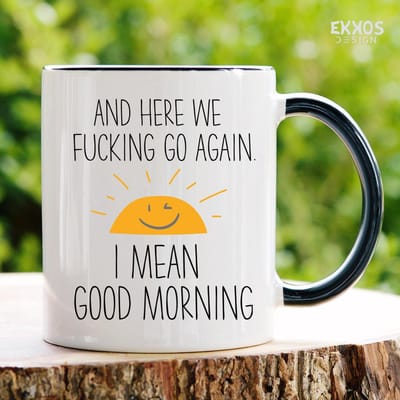 Goodmorning mok - Mok met tekst - Grappige mok - Verjaardag cadeau - Cadeau voor man - Cadeau voor vrouw - Cadeau voor haar - Cadeau voor hem - Grappige cadeau - Thee glazen - Valentijn cadeautjes - Koffiekopjes