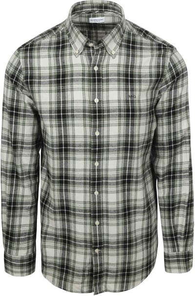 McGregor Overhemd Flanel Ruiten Groen - Maat M - Heren - Overhemden Casual
