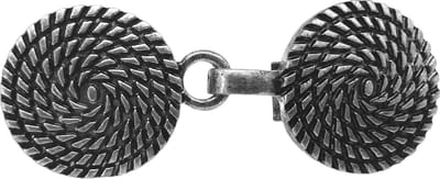 Vestsluiting - clip met haakje - symbool - levens - cirkel - voor - vest - sjaal - omslagdoek in kleur antiek zilver look.