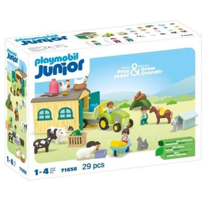 PLAYMOBIL Junior PROMO: Boerderijavontuur met tractor, aanhanger en dieren vrienden - 71656